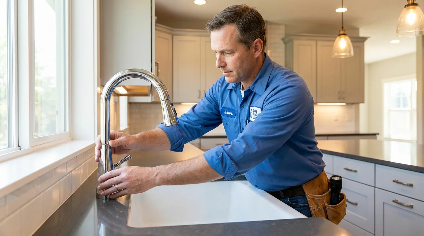 Kitchen faucet installation by Johns Plumbing LLC in Arvin